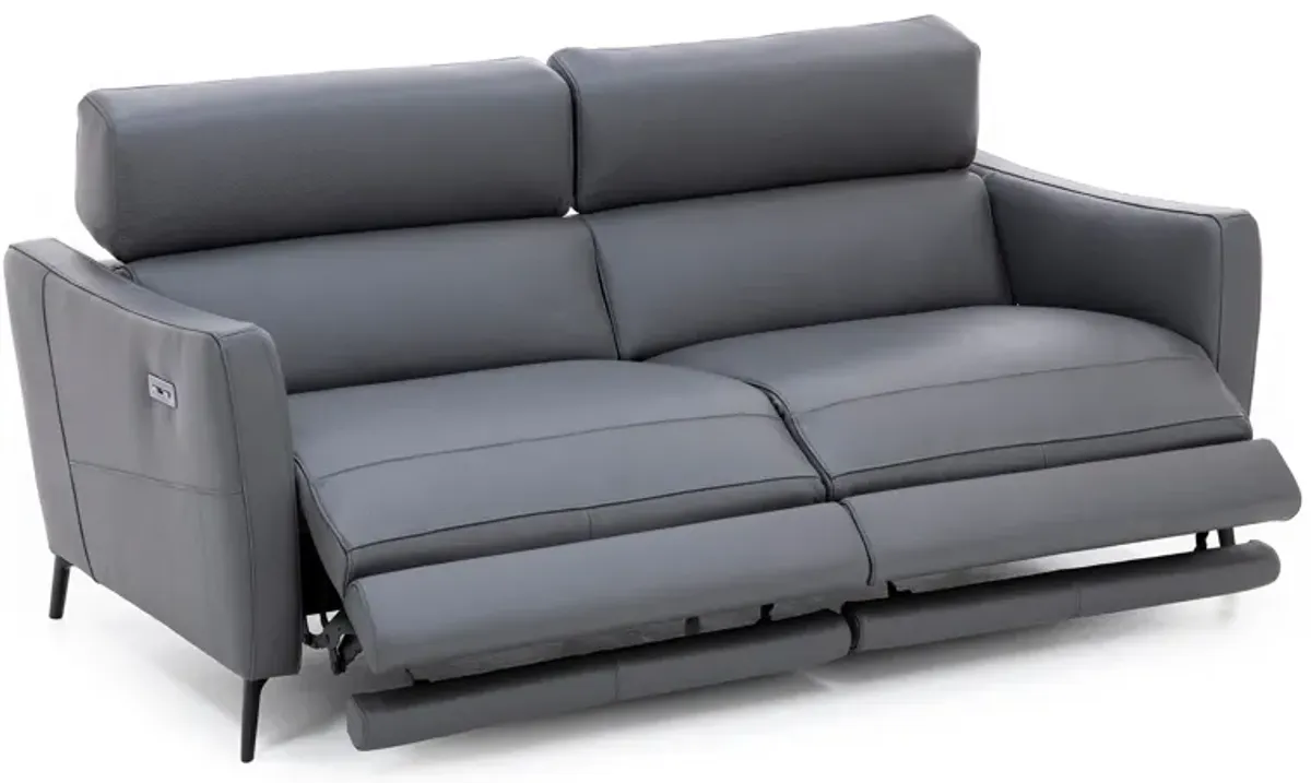 Gabriel Leather Power Headrest Reclining Sofa in Carbon