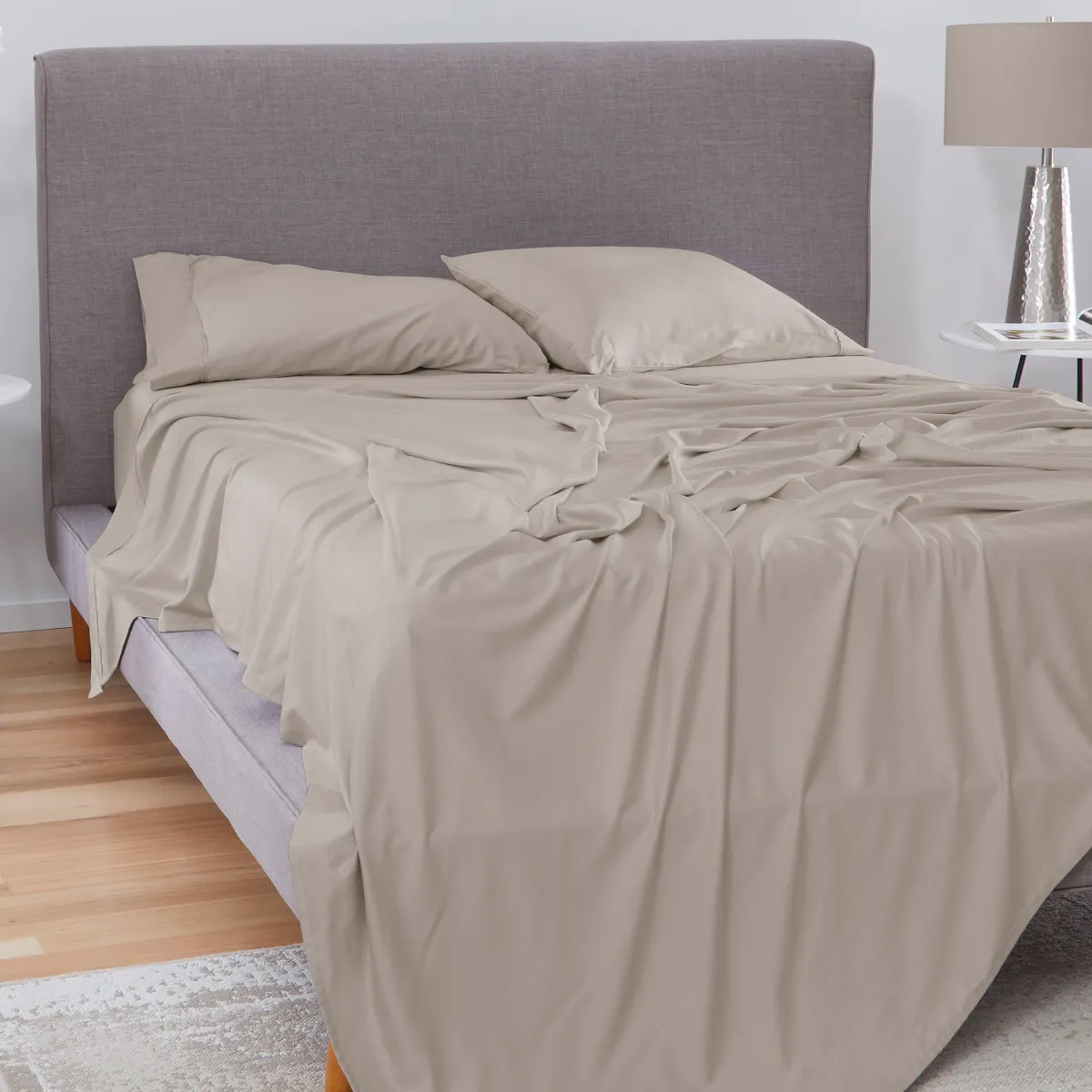 Hyper-Cotton Medium Beige Queen Sheet Set