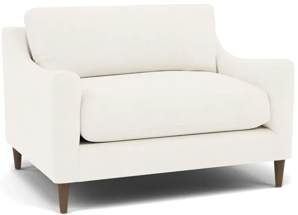 Mostny Sloped Track Arm Cuddle Chair in Heavenly Oyster