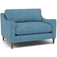 Mostny Sloped Track Arm Cuddle Chair in Heavenly Sapphire