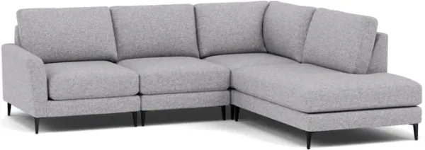 Nova 4-Pc. Sectional Right-Facing in Tech Granite