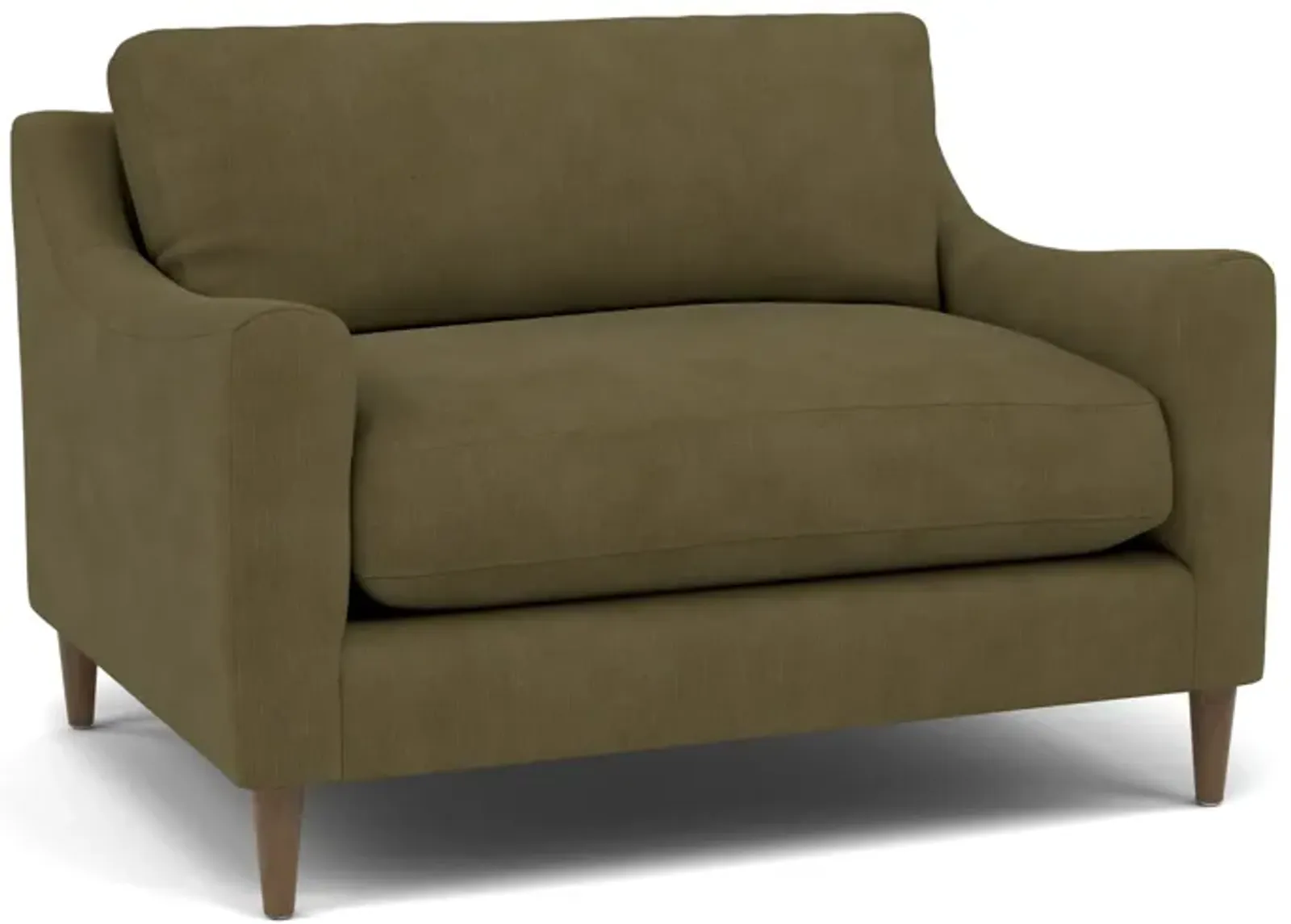 Mostny Sloped Track Arm Cuddle Chair in Heavenly Olive