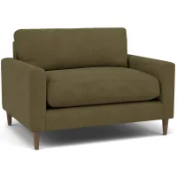 Kelvin Track Arm Cuddle Chair in Heavenly Olive