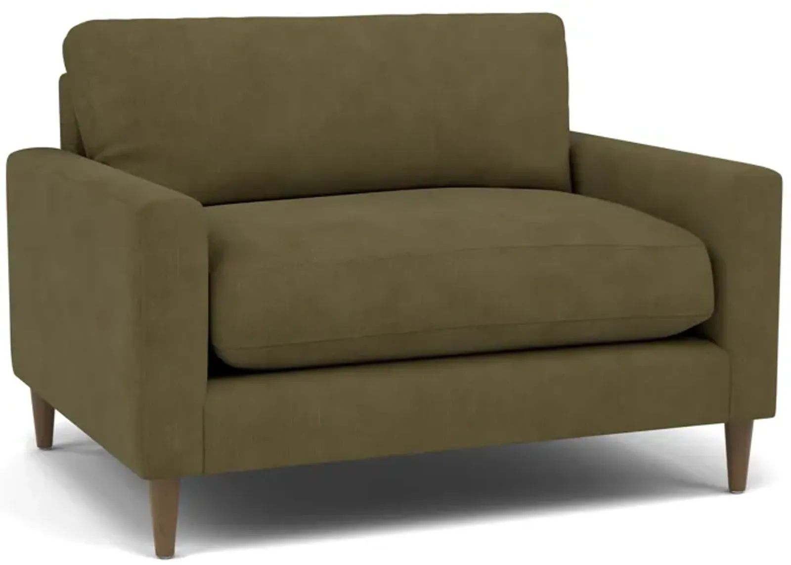 Kelvin Track Arm Cuddle Chair in Heavenly Olive