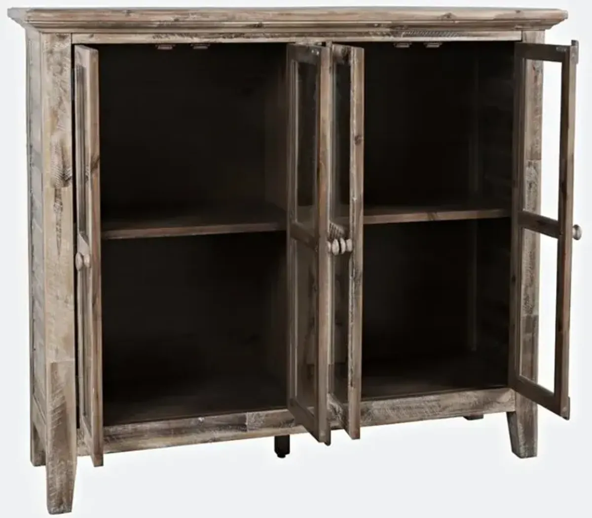 Rustic Shores Grey Wash 4 Door High Cabinet