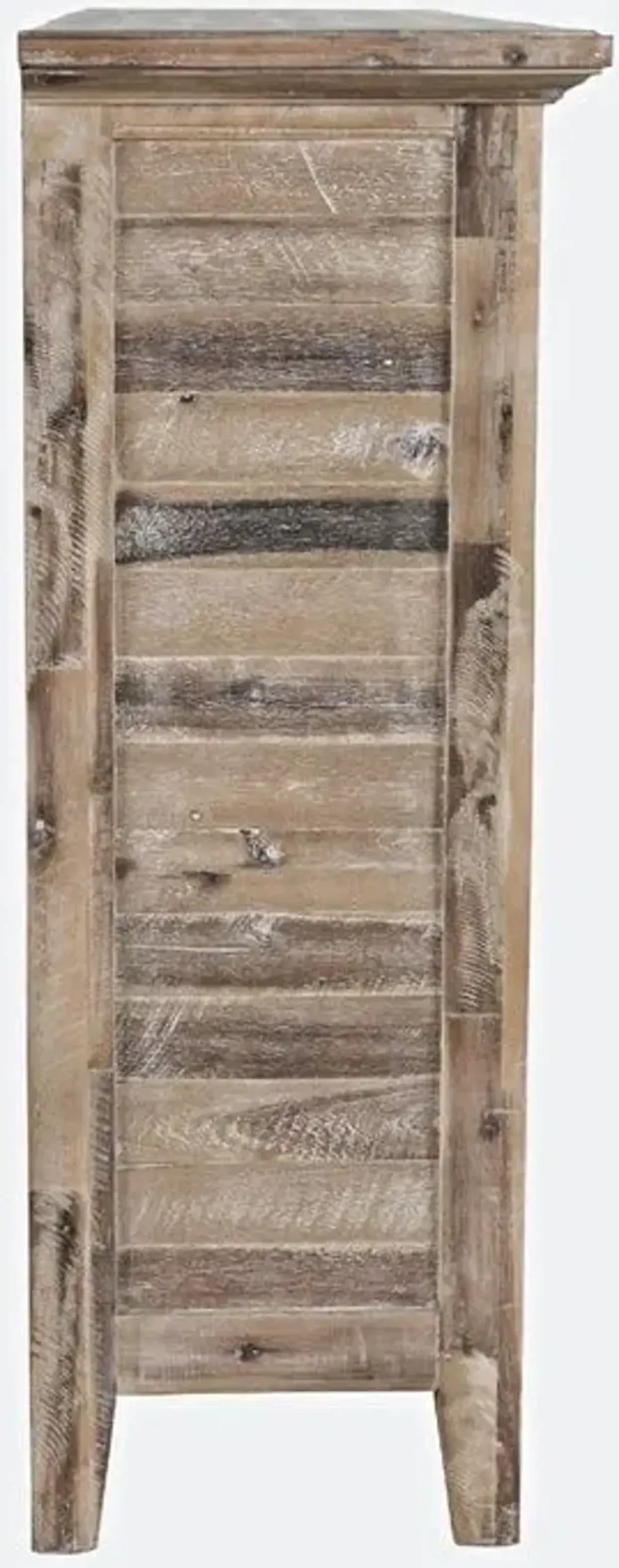 Rustic Shores Grey Wash 4 Door High Cabinet