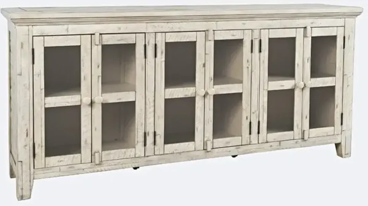 Rustic Shores Scrimshaw 6 Door Low Cabinet