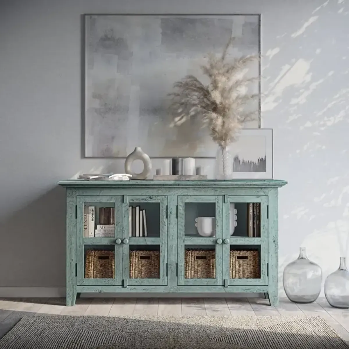 Rustic Shores Surfside 4 Door Low Cabinet