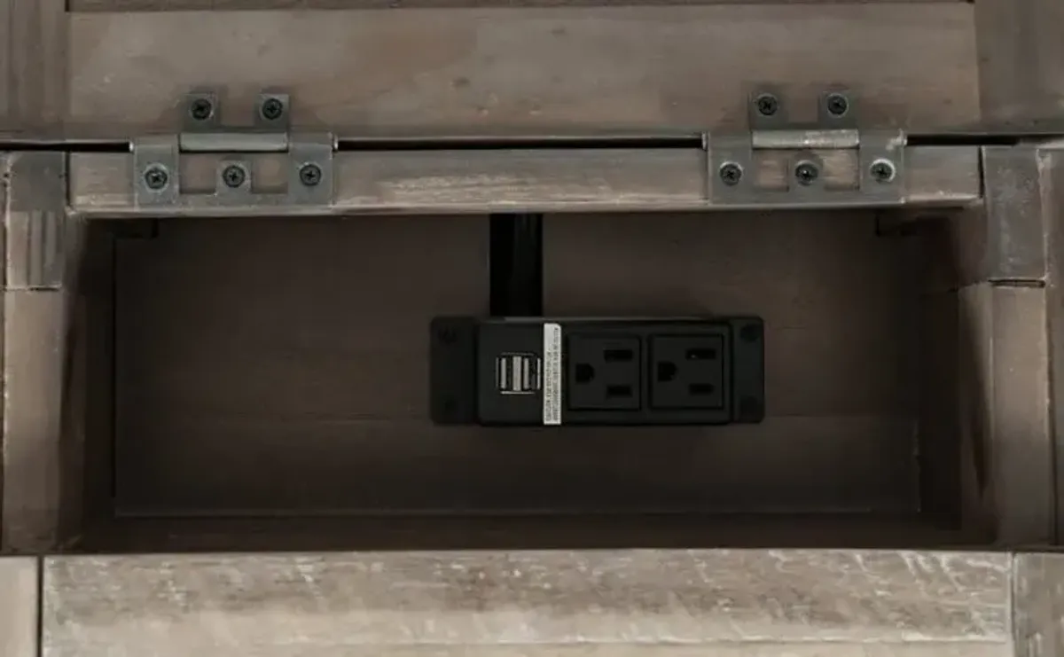 Rustic Shores Grey Wash Power Chairside