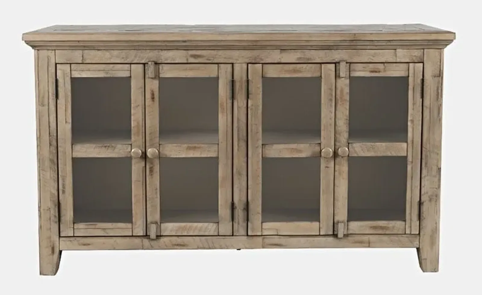 Rustic Shores Weathered Grey 4 Door Low Cabinet