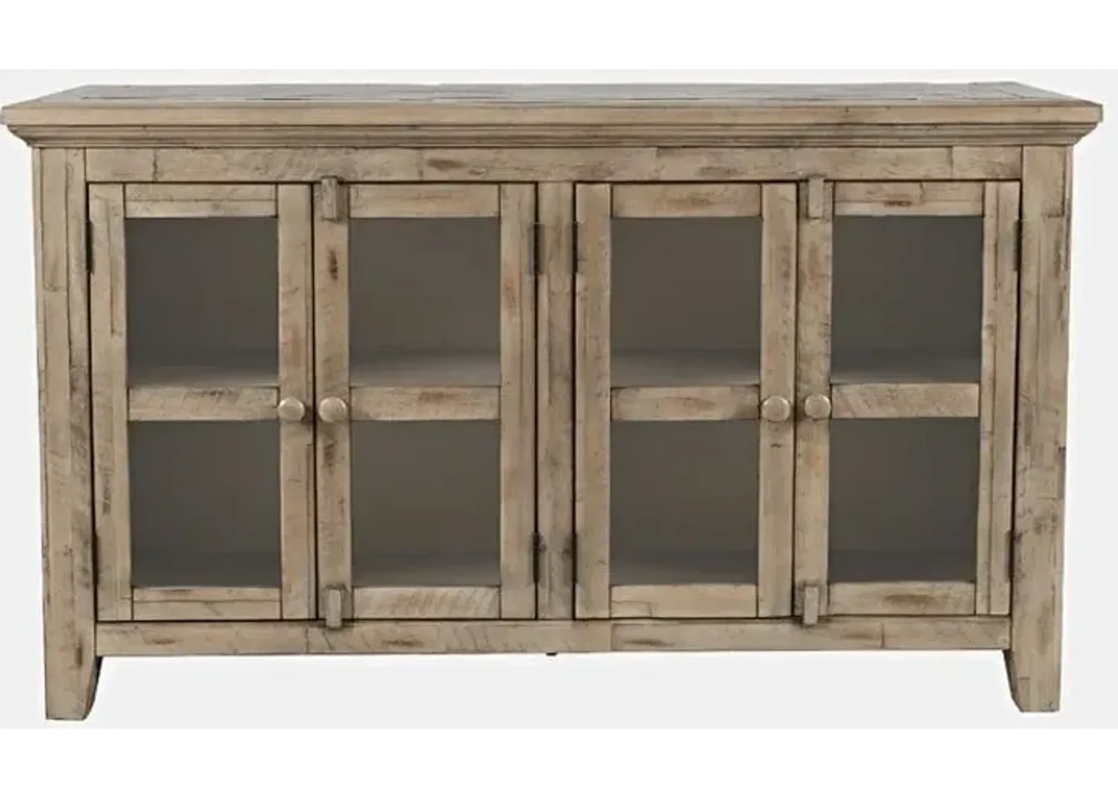 Rustic Shores Weathered Grey 4 Door Low Cabinet