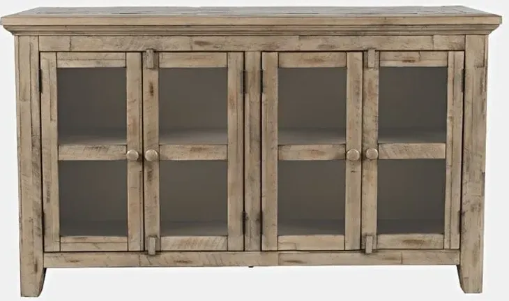 Rustic Shores Weathered Grey 4 Door Low Cabinet