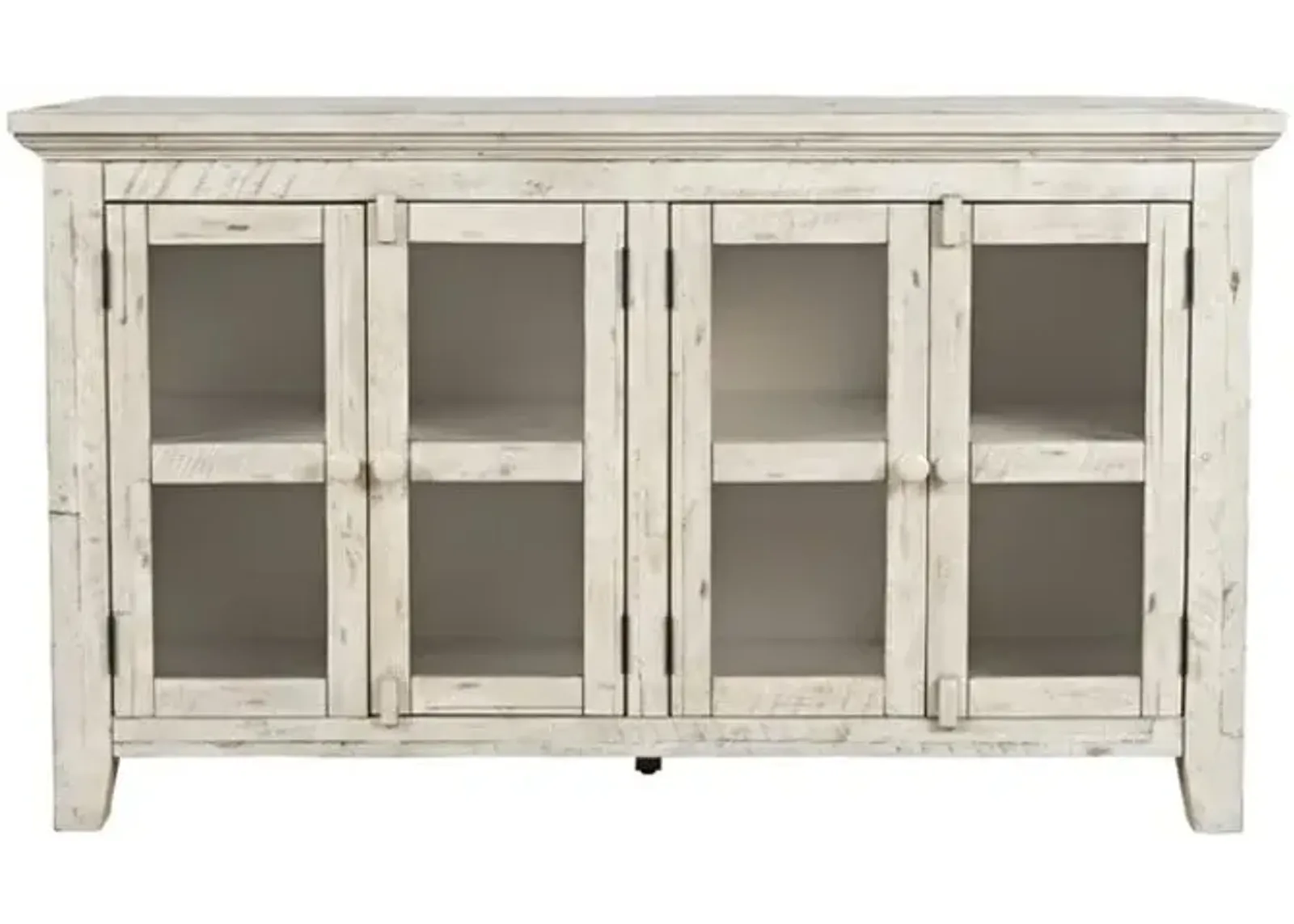 Rustic Shores Scrimshaw 4 Door Low Cabinet