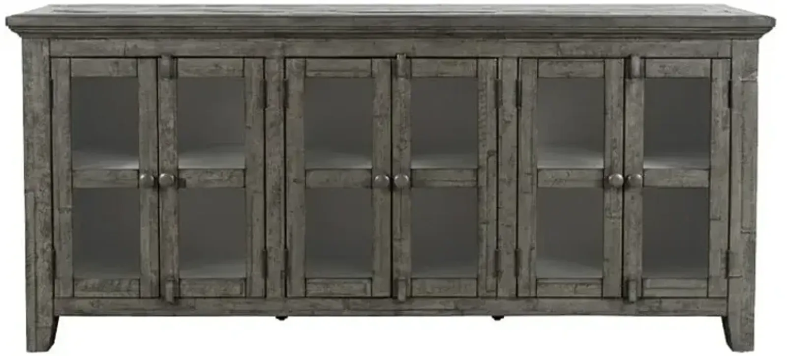 Rustic Shores Stone 6 Door Low Cabinet