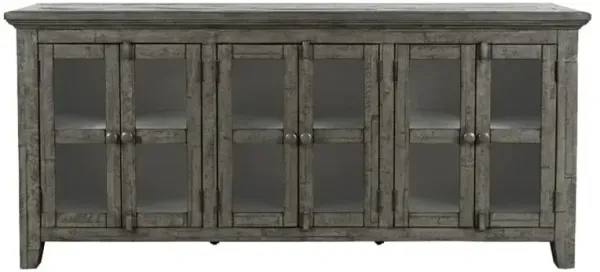 Rustic Shores Stone 6 Door Low Cabinet