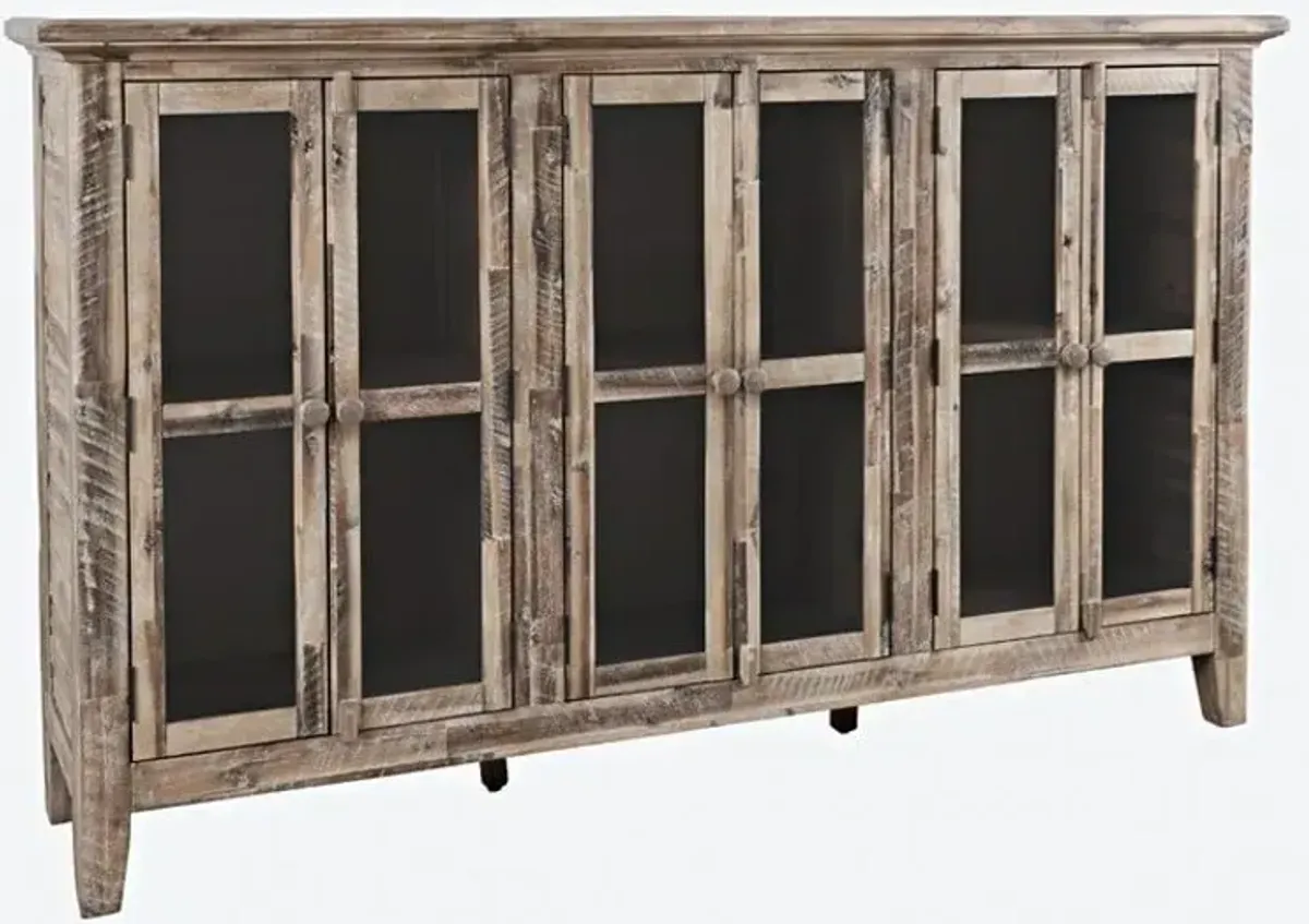 Rustic Shores Grey Wash 6 Door High Cabinet