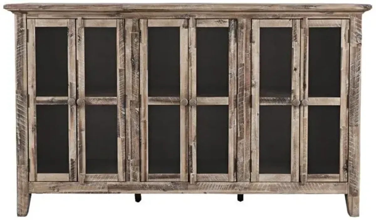 Rustic Shores Grey Wash 6 Door High Cabinet