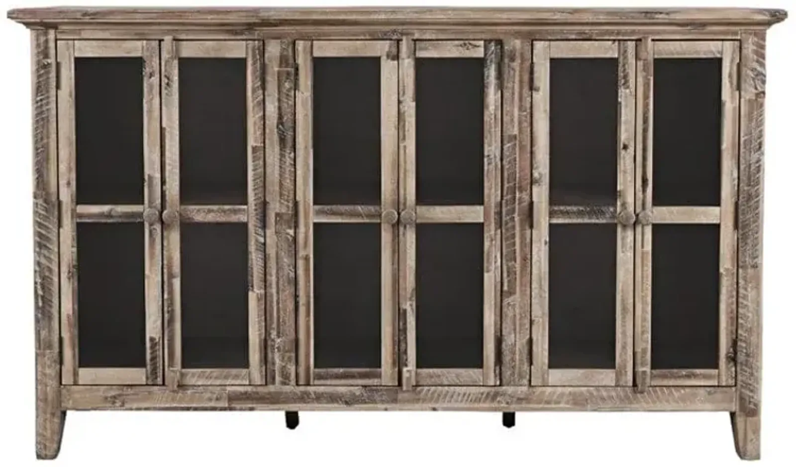 Rustic Shores Grey Wash 6 Door High Cabinet