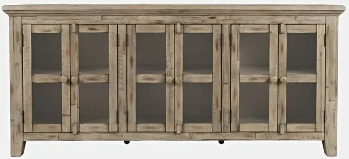 Rustic Shores Weathered Grey 6 Door Low Cabinet