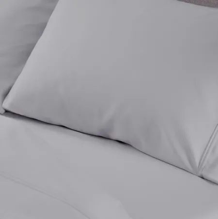 Hyper-Cotton Light Grey Twin Sheet Set