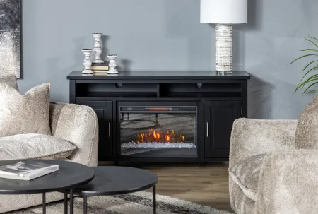 Essentials Black Fireplace