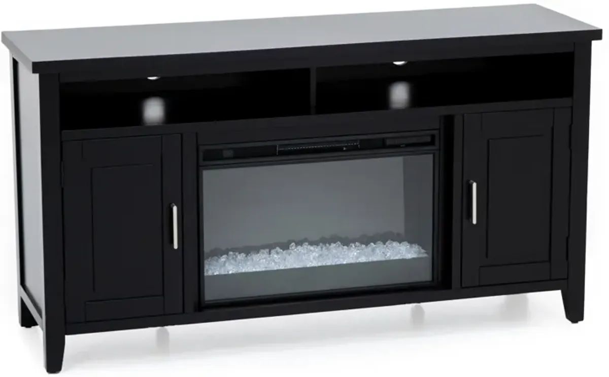 Essentials Black 60" Fireplace