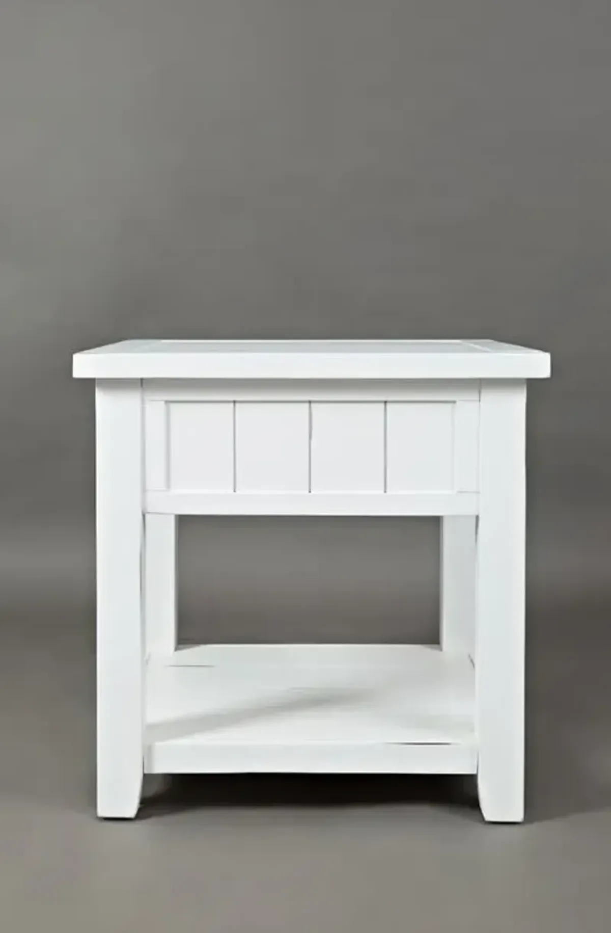 Artisan Craft Weathered White End Table