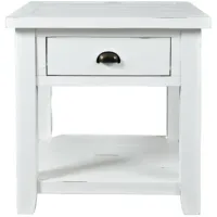 Artisan Craft Weathered White End Table