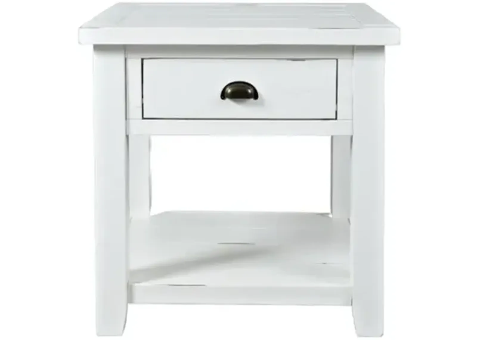 Artisan Craft Weathered White End Table