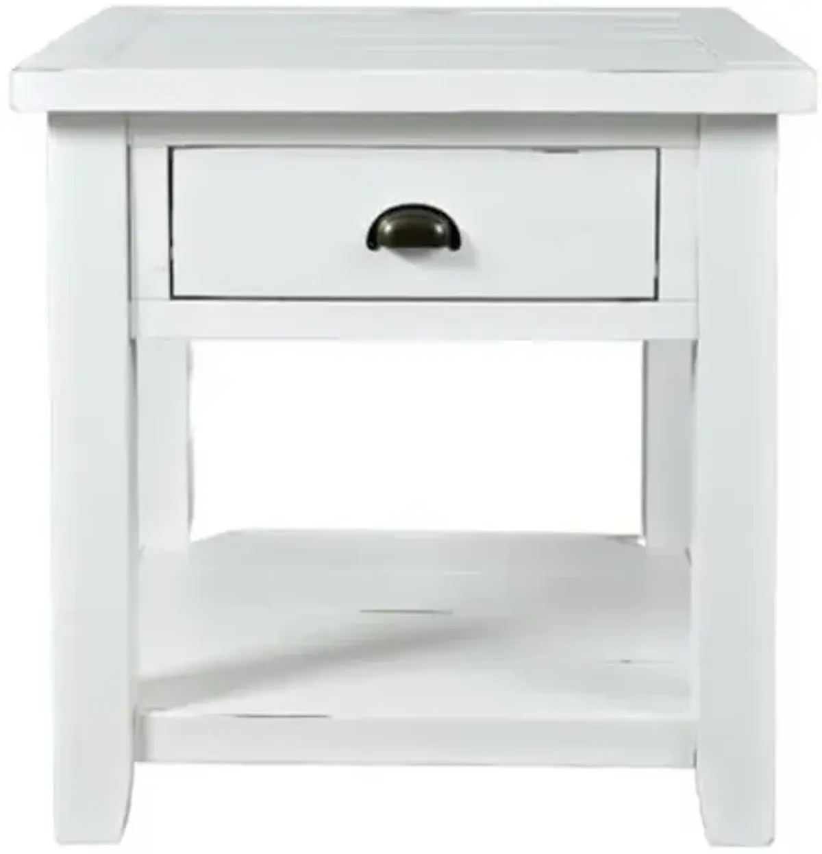 Artisan Craft Weathered White End Table