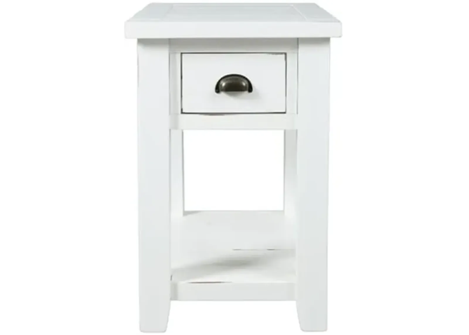 Artisan Craft Weathered White Chairside Table