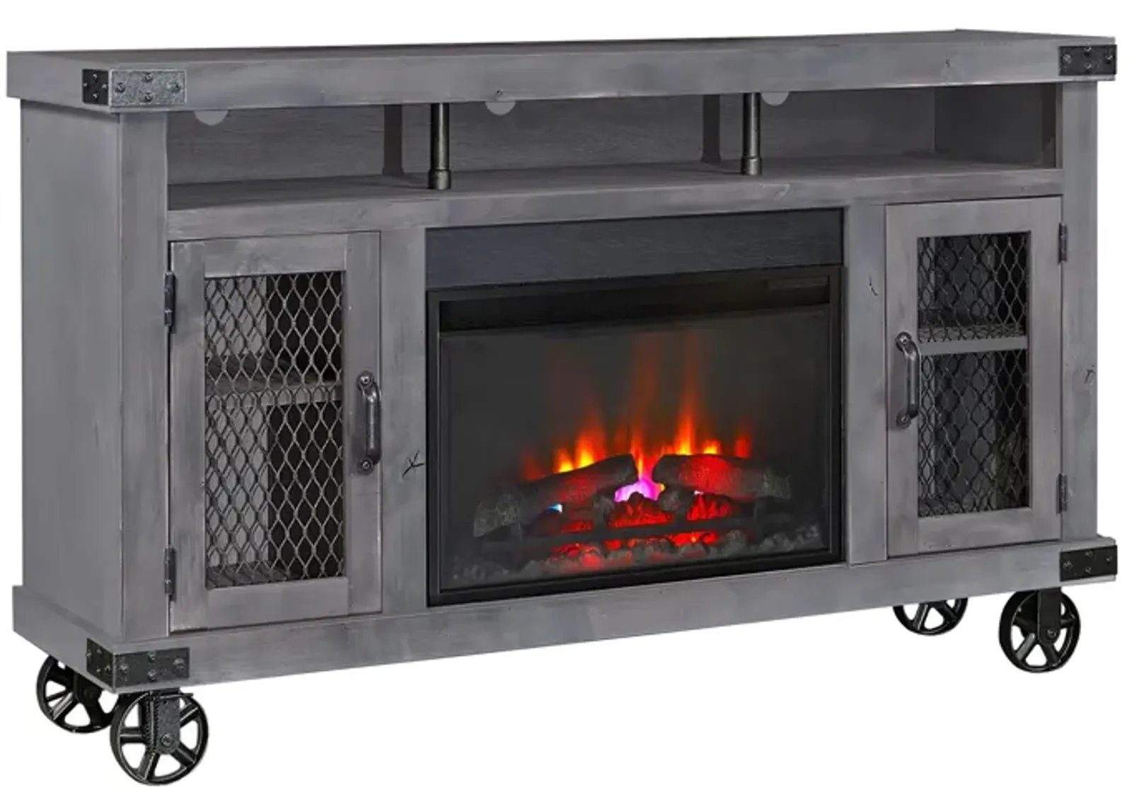 Industrial Smokey Grey Fireplace