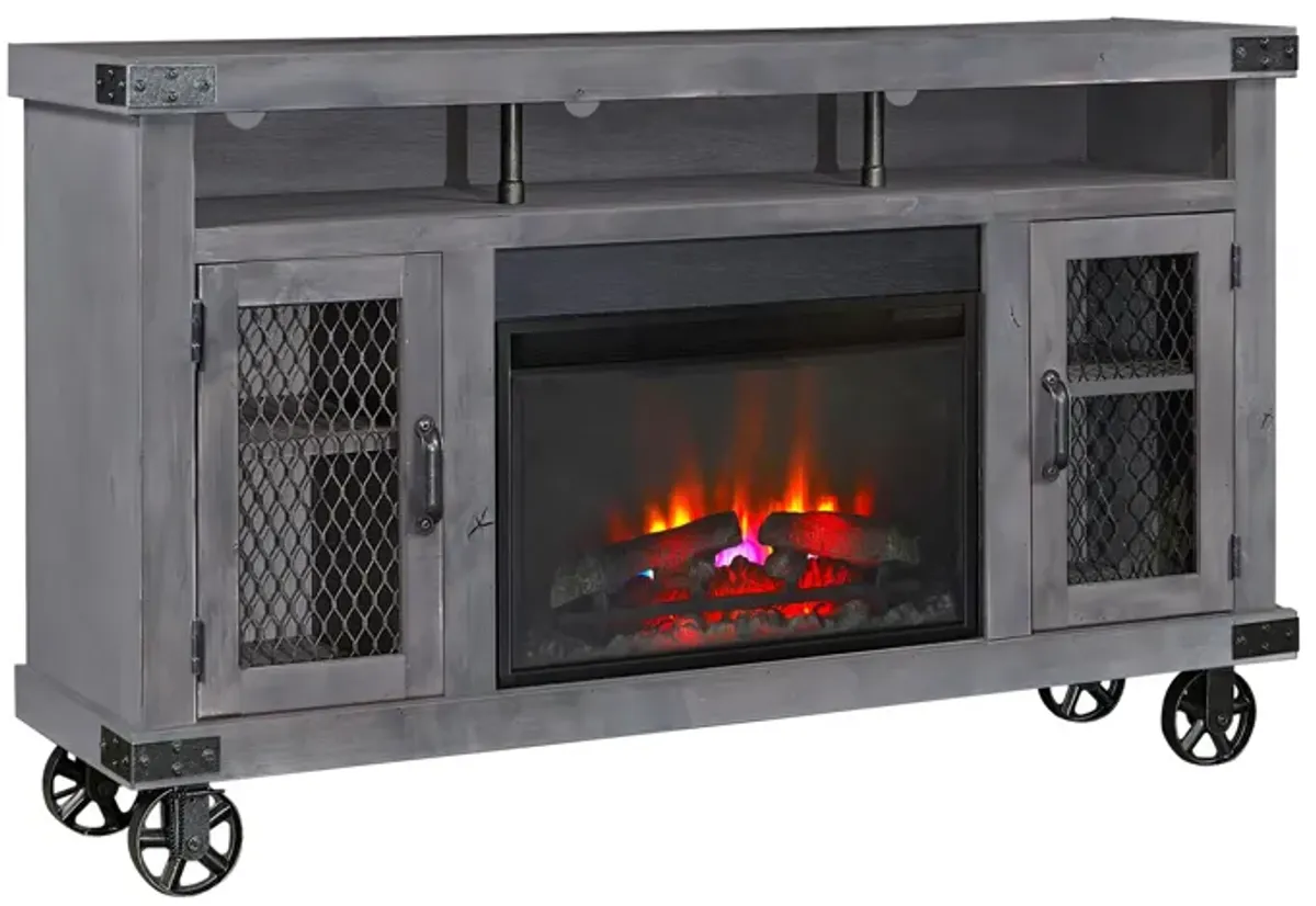 Industrial Smokey Grey Fireplace