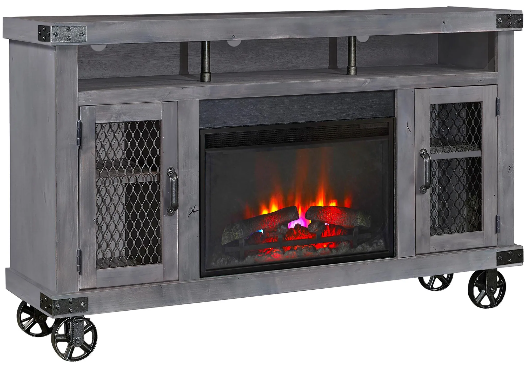 Industrial Smokey Grey Fireplace