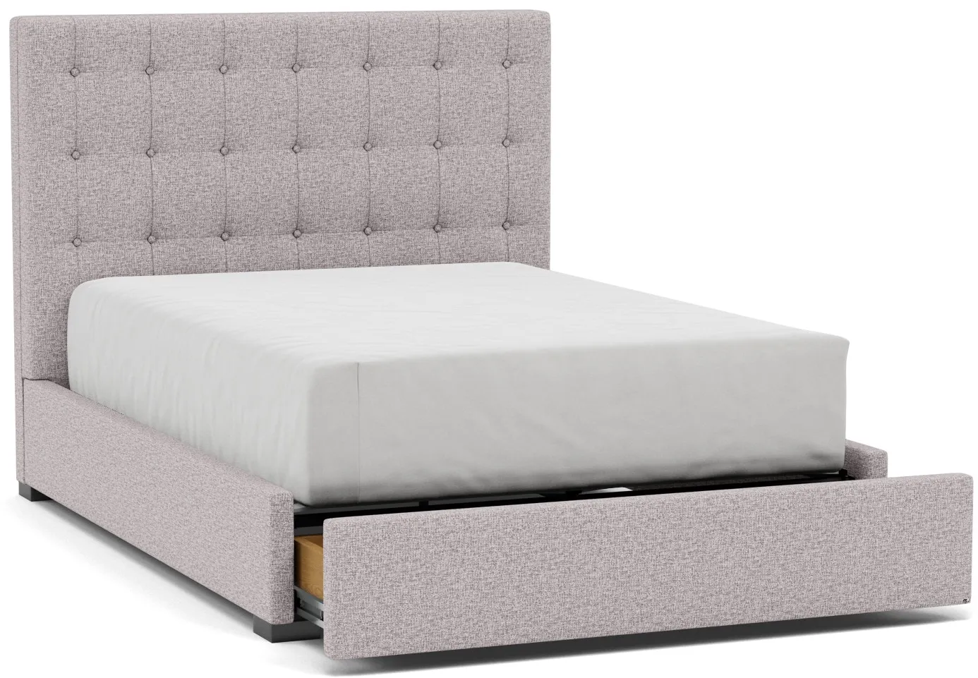 Abby Queen Upholstered Storage Bed in Tech Stone