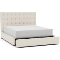 Abby King Upholstered Storage Bed in Beige / Merit Pearl
