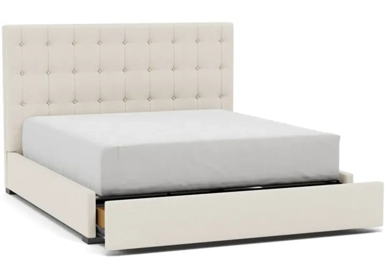 Abby King Upholstered Storage Bed in Merit Pearl