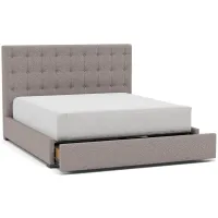 Abby King Upholstered Storage Bed in Brown / Tech Brownstone