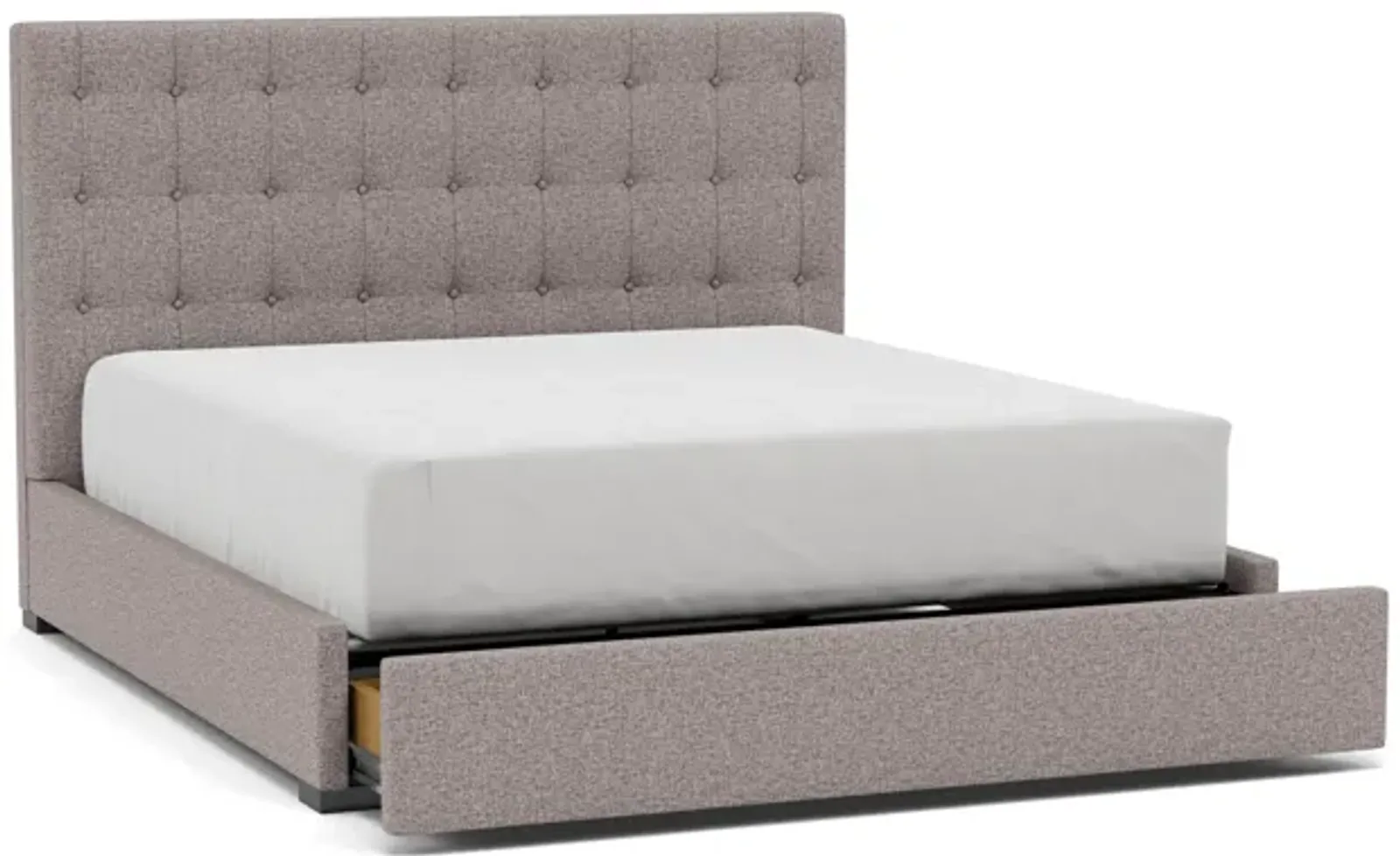 Abby King Upholstered Storage Bed in Tech Brownstone