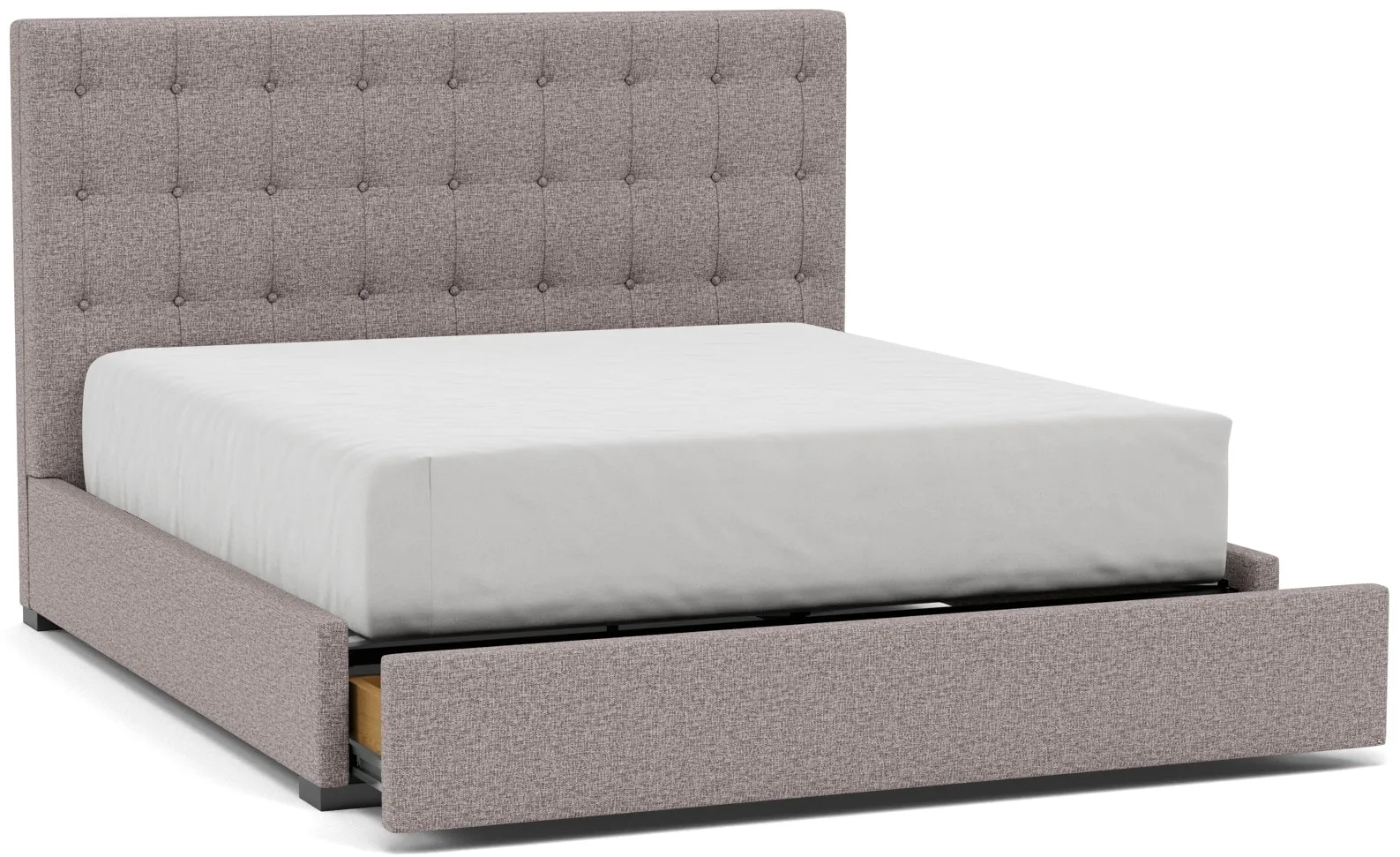Abby King Upholstered Storage Bed in Tech Brownstone