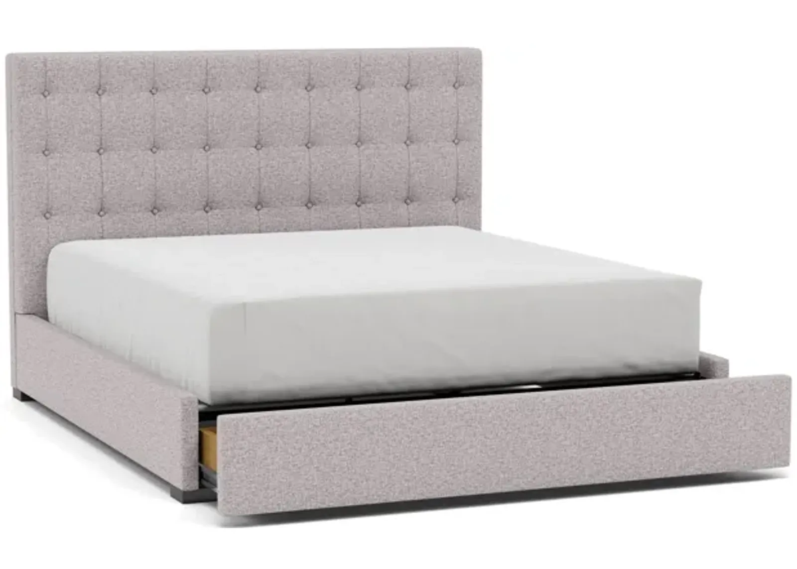 Abby King Upholstered Storage Bed in Tech Stone