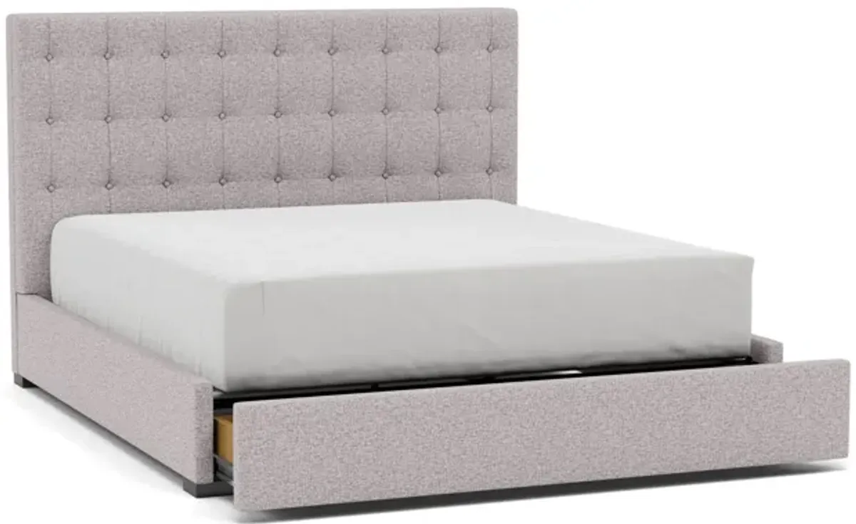 Abby King Upholstered Storage Bed in Tech Stone