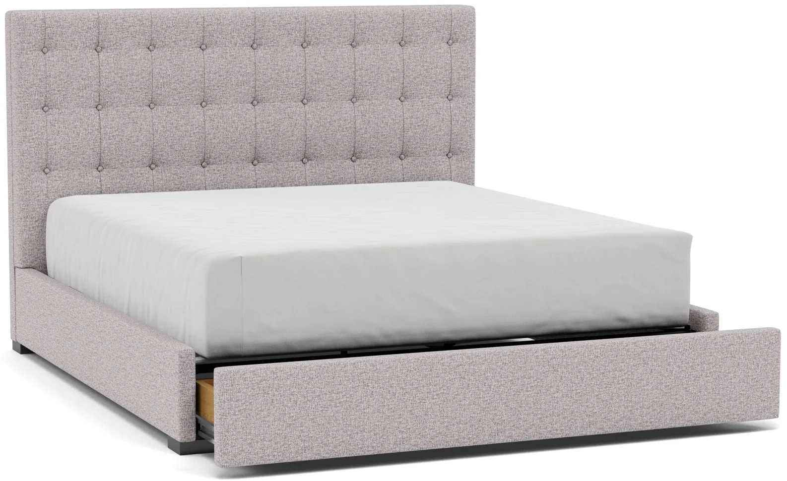 Abby King Upholstered Storage Bed in Tech Stone