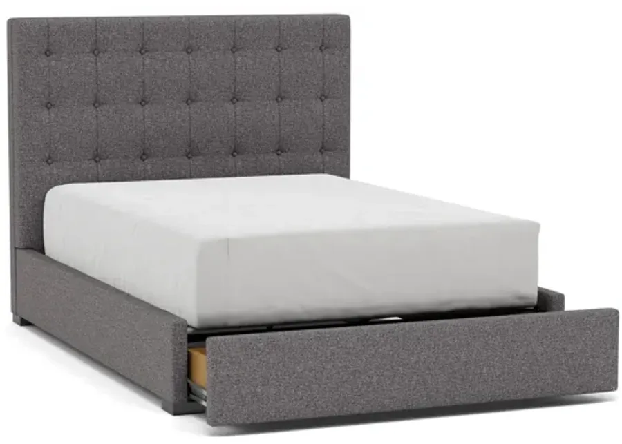 Abby Full Upholstered Storage Bed in Merit Charcoal