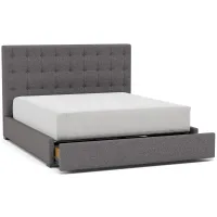 Abby King Upholstered Storage Bed in Black / Merit Charcoal
