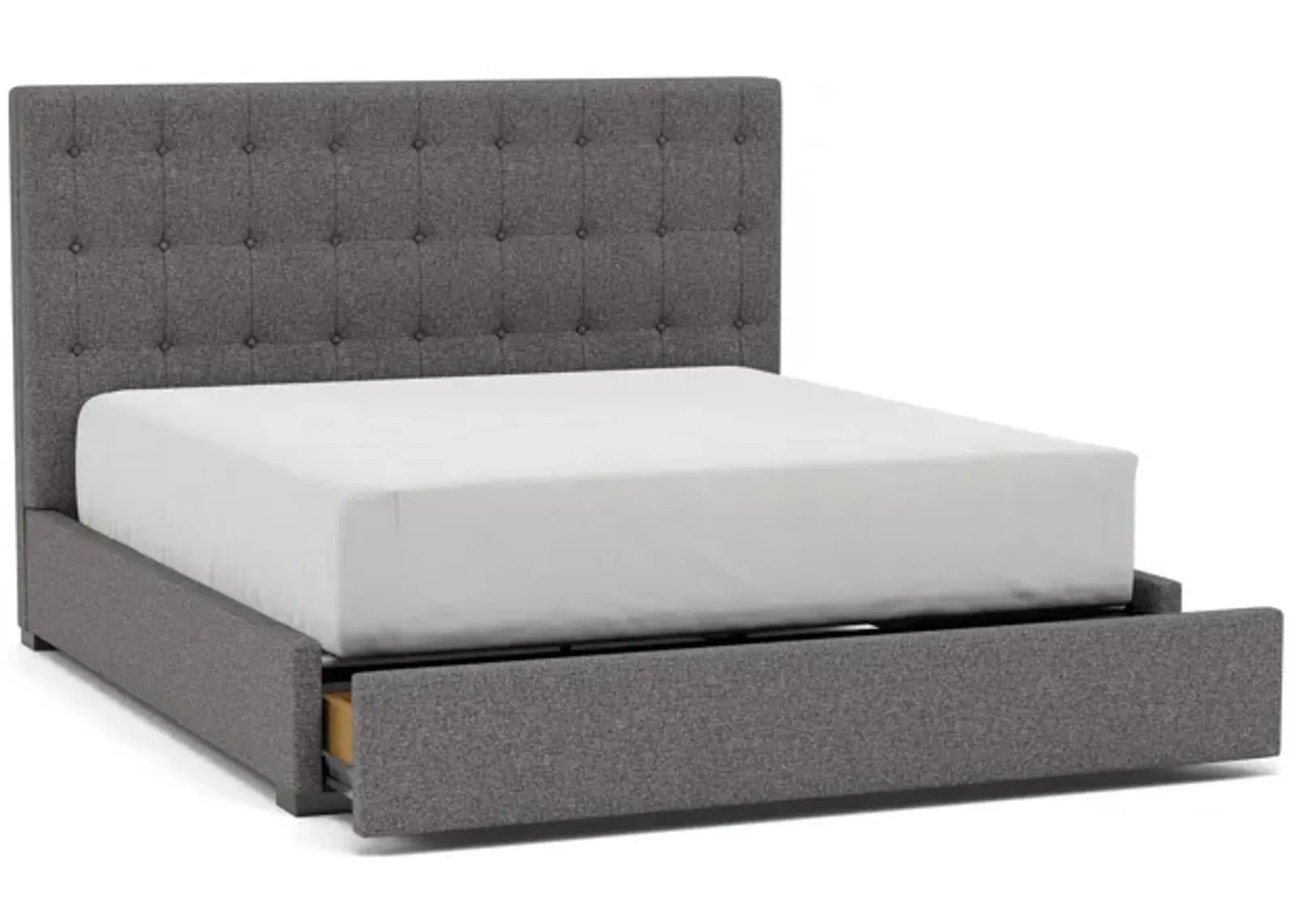 Abby King Upholstered Storage Bed in Merit Charcoal