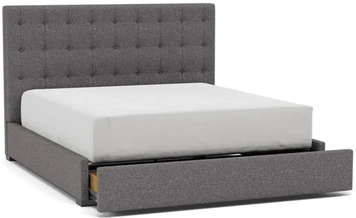 Abby King Upholstered Storage Bed in Merit Charcoal