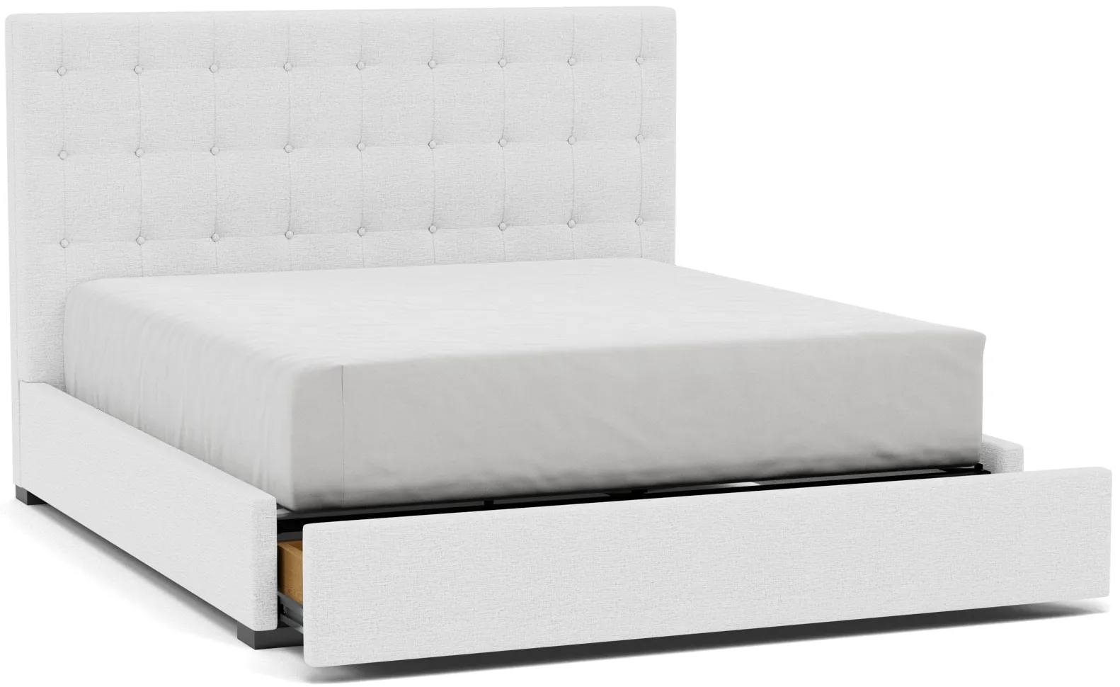 Abby King Upholstered Storage Bed in Tech Pebble