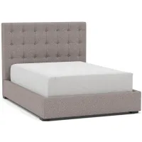 Abby Queen Upholstered Bed in Brown / Tech Oak