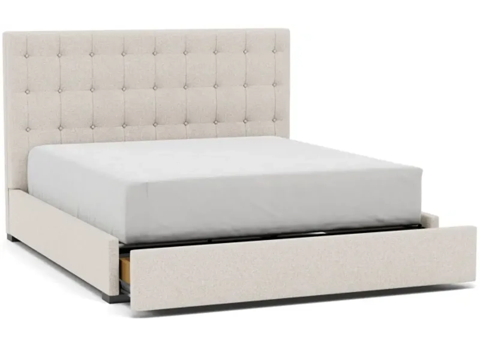 Abby King Upholstered Storage Bed in Merit Dove